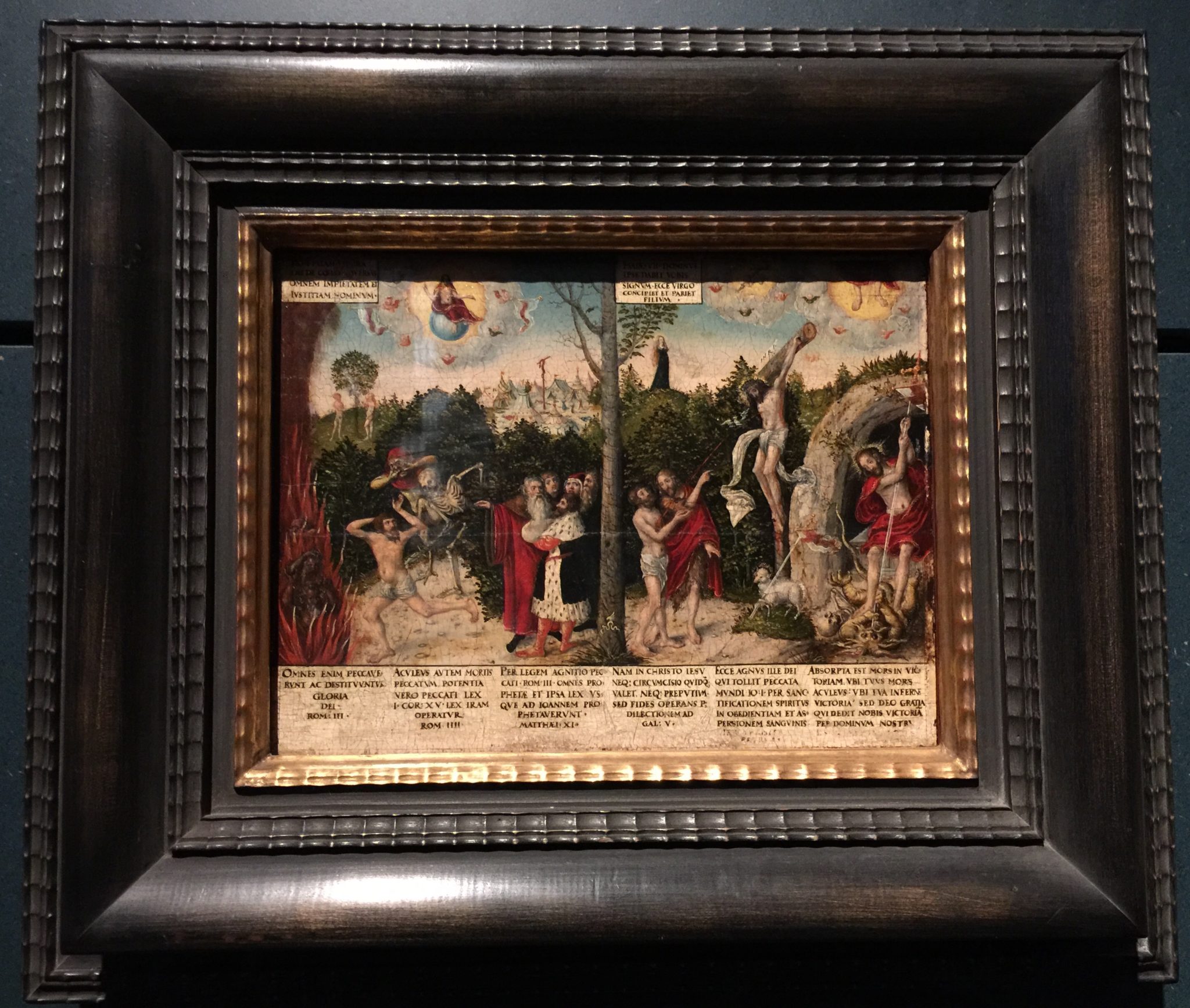 Law and Gospel by Cranach illustrates Luther’s concept of righteousness, Wittenberg