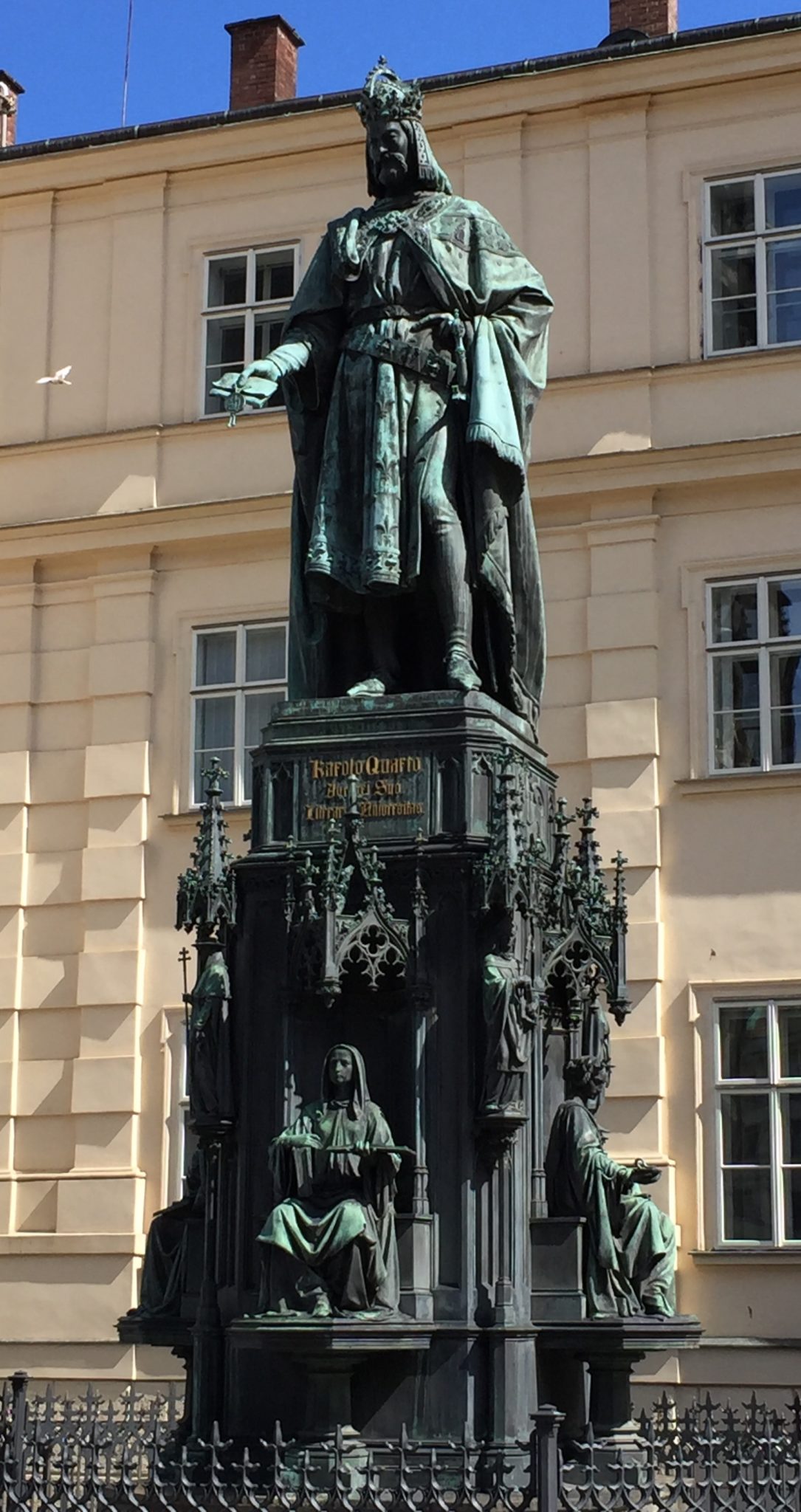Statue of Emperor Charles IV – planned the city as New Jerusalem – Prague